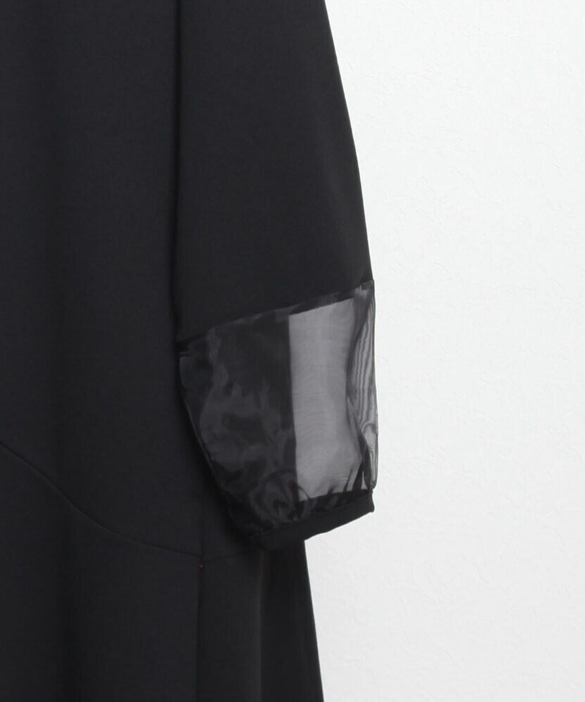 【SELECT】オーガンジー袖カットジョーゼットワンピース