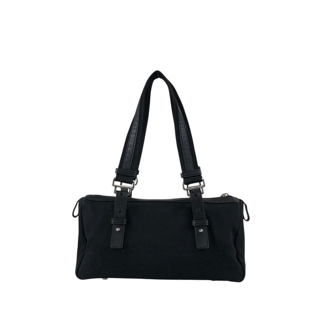 Yves Saint Laurent イヴ・サンローラン ハンドバッグ ブラック YSL キャンバス×レザー vintage ヴィンテージ オールド p825h3