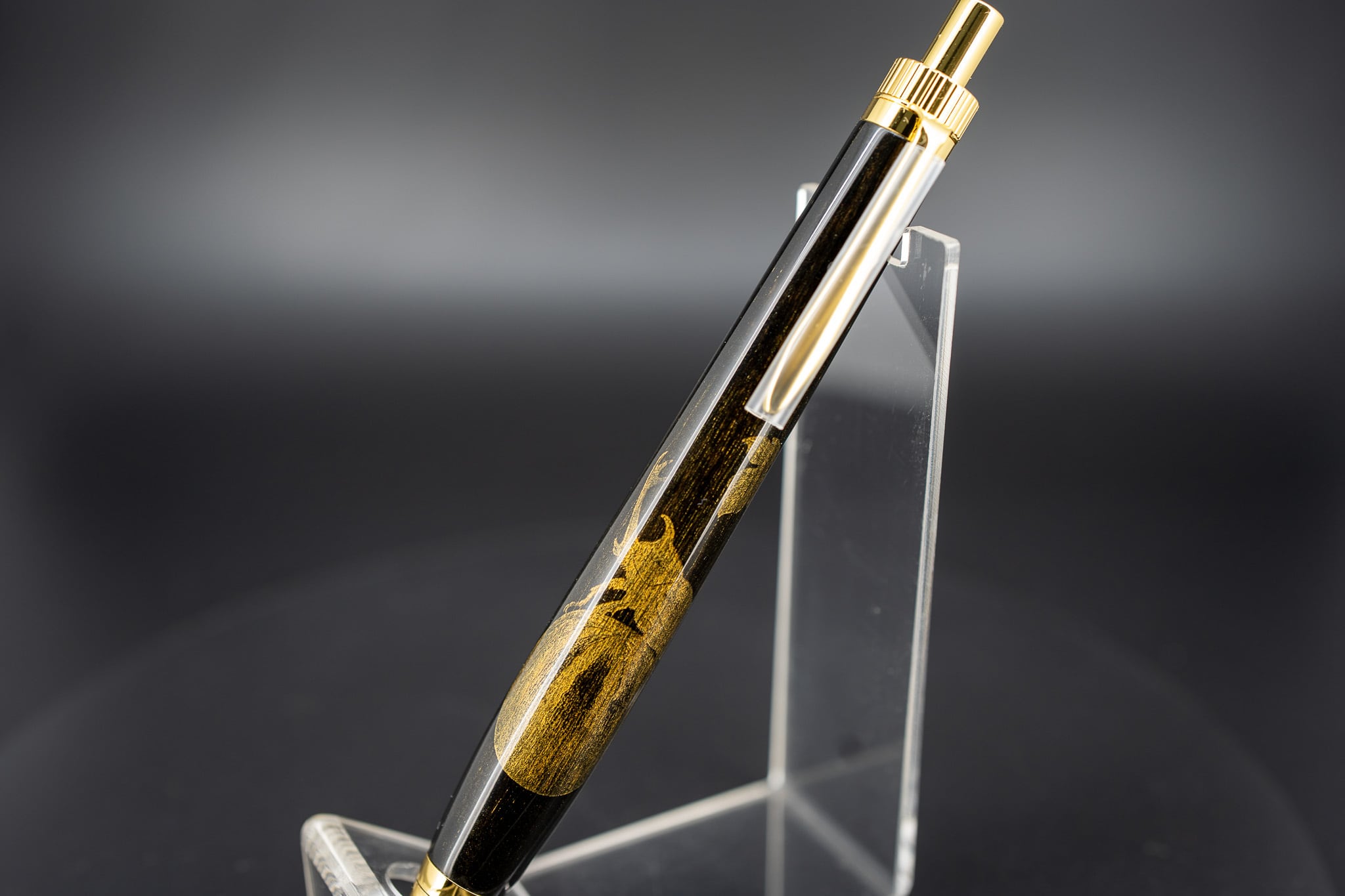漆黒の銘木】 黒檀 真黒 沈金 gold BP | 木軸ペン工房 金杢犀