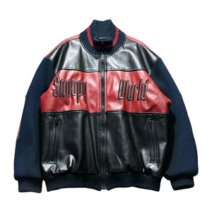 vintage CASTELBAJAC knit switching PVC blouson “SNOOPY”
