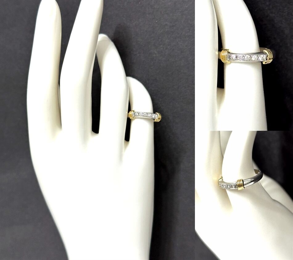 Dior クリスチャンディオール K18 YG プラチナ コンビ ダイヤモンド