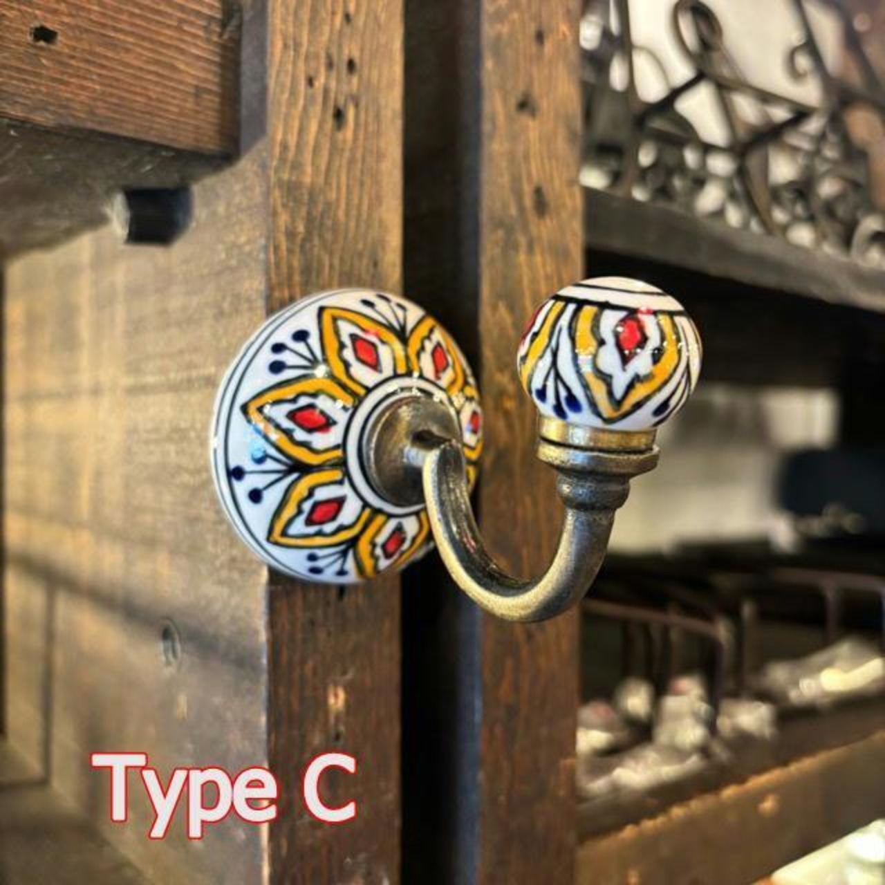 India Round Hook 4types Bohemian Asian style インド ラウンドフック 4種 ボヘミアン アジアン ノスタルジック インテリア