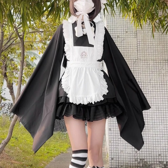 チャイナドレス メイド服 エプロン メイドワンピ コンカフェ メイドカフェ衣装