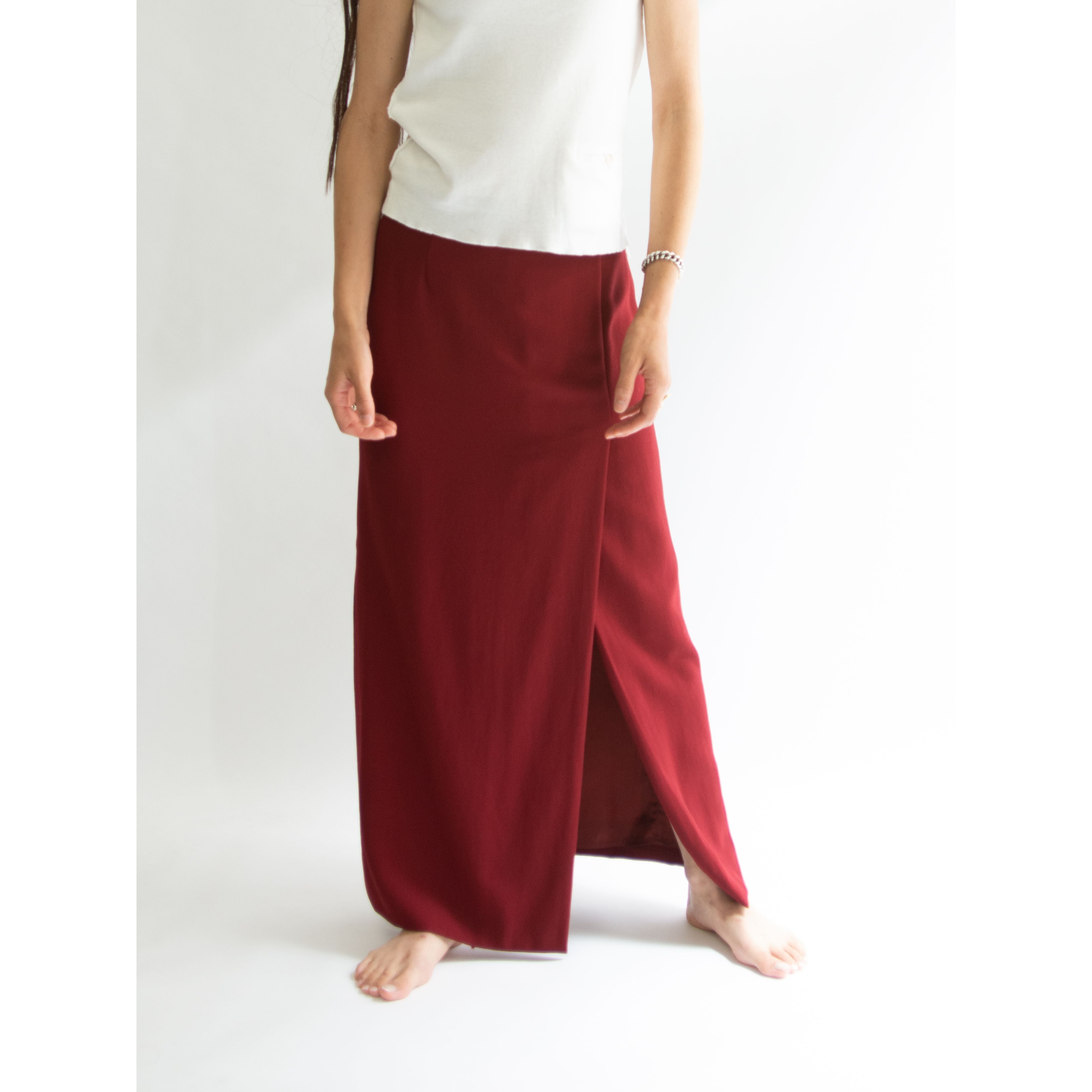 【GIANFRANCO FERRE STUDIO】Made in Italy 80-90's 100% Wool Slit Skirt（ジャンフランコ フェレ イタリア製 ウールスリットスカート）