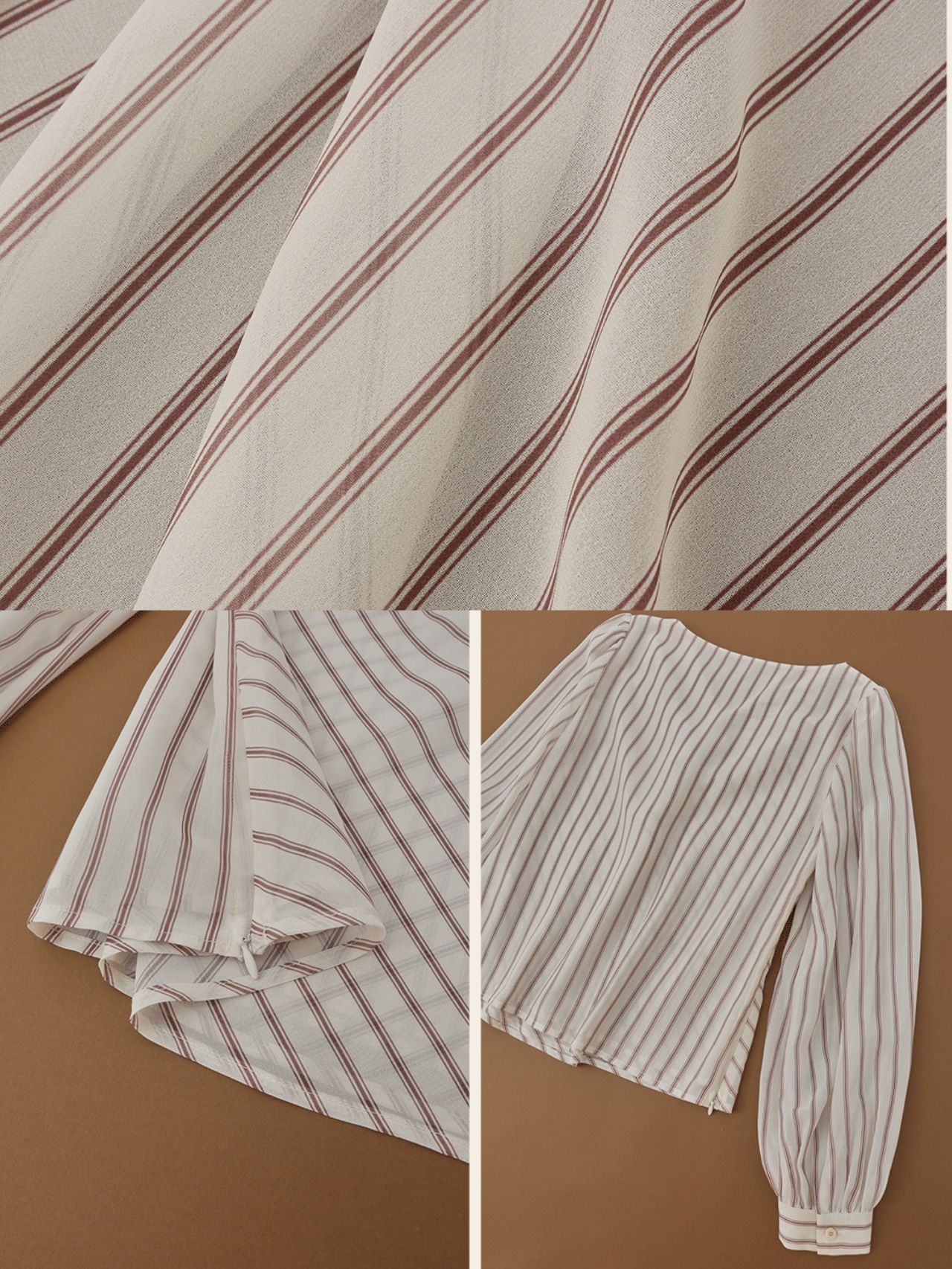 Brume Rayée Draped Blouse F0786
