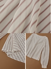 Brume Rayée Draped Blouse F0786