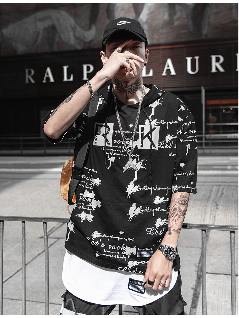 全2色 Tシャツ カットソー プリント カジュアル ストリート 