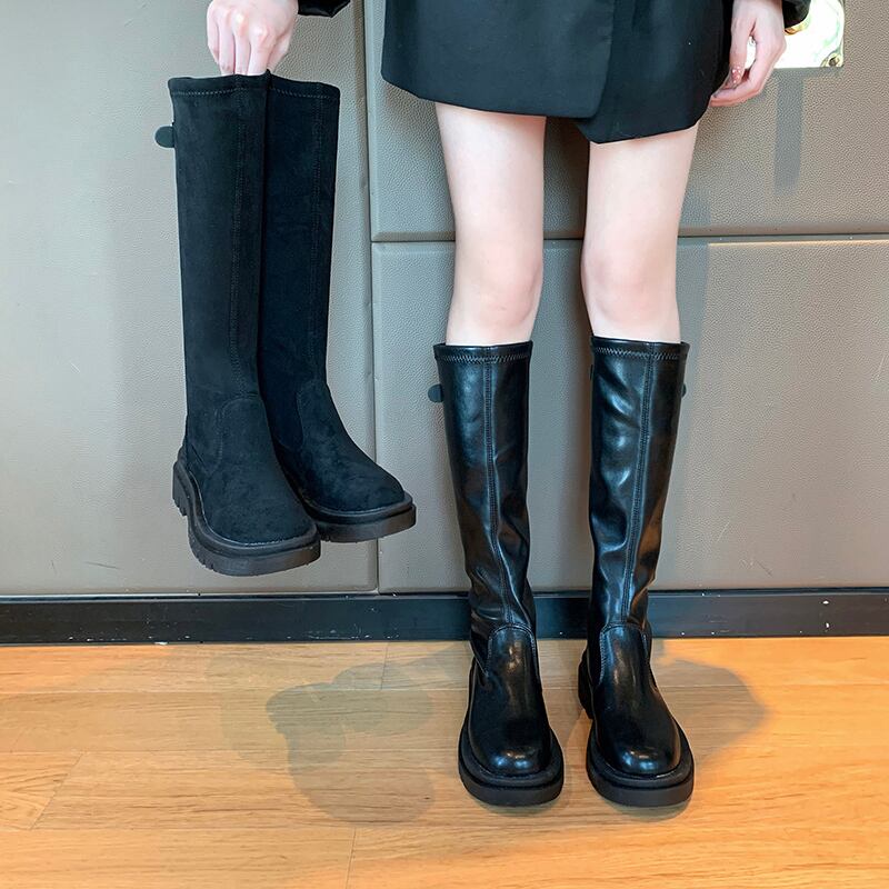 ブーツオータムレッドブラック ロング 靴 シューズ 秋物 部族の婦人靴79485659586