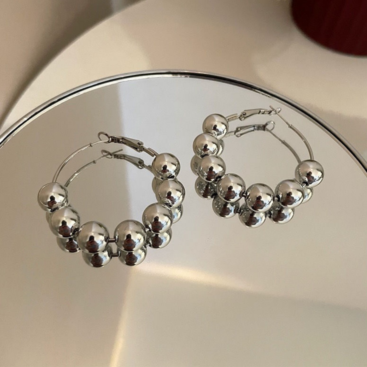 S925 Silver Needle Round Earrings (ME319)