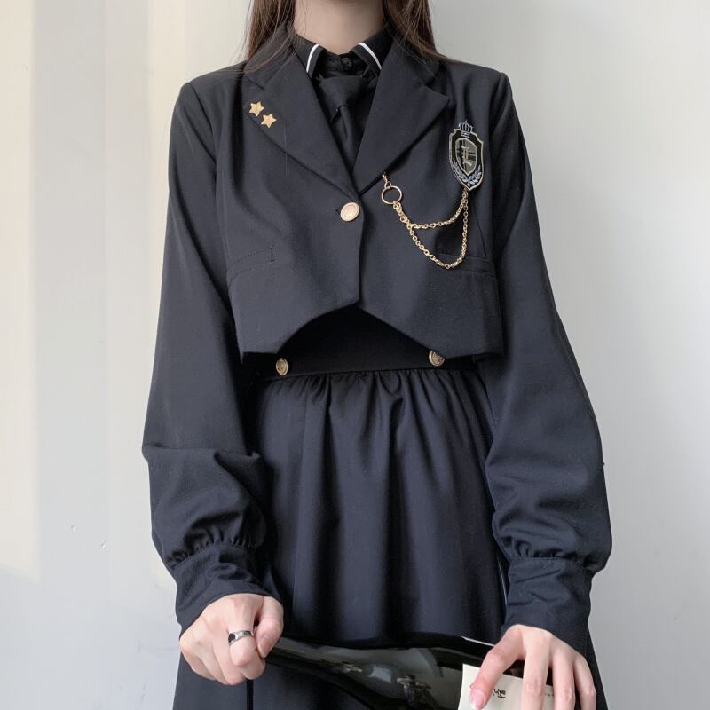サブカル 服 地雷系 通販 ジャケット ショート丈 制服 学園 闇かわいい 甘め