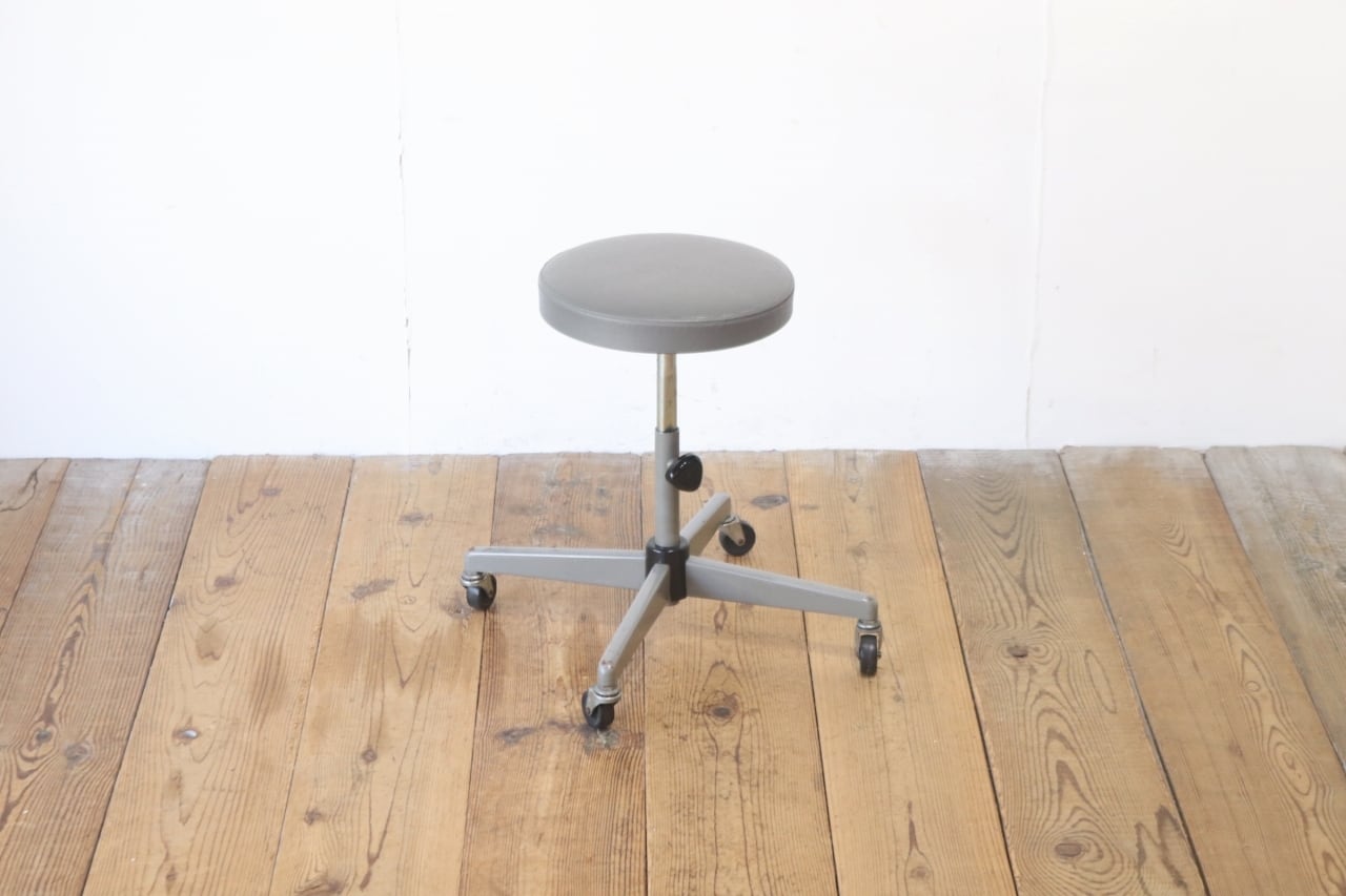 フランスヴィンテージ ベロアのスツール 丸椅子 回転イス アトリエ 工場 レトロ キャスタースツール 丸椅子 回転 昇降 学校 合皮 オフィス