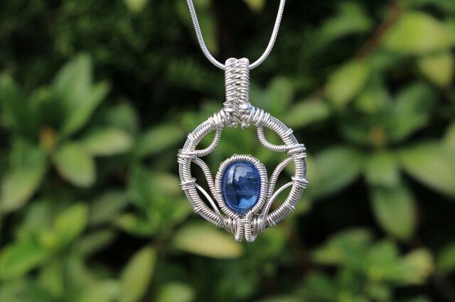 Kyanite silver925 wirewrapping pendant