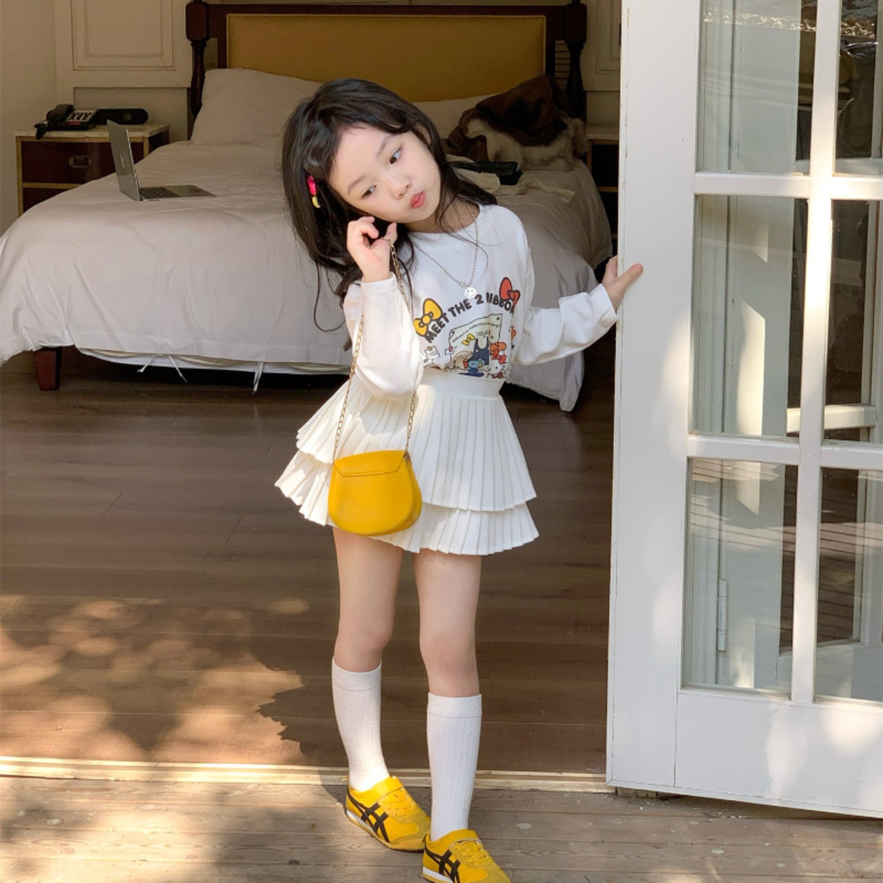 夏韓国風パンツ付きスカート