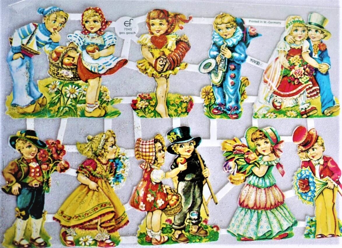 お祭りの子供たち ファッシング クロモス ヴィンテージ ドイツ コラージュ ef 7045