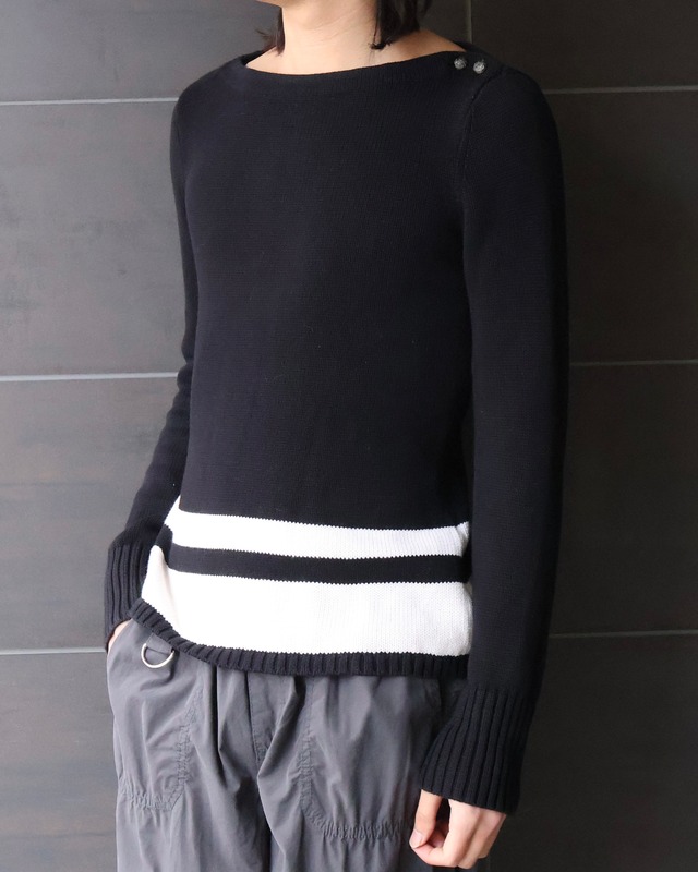 line design cotton knit