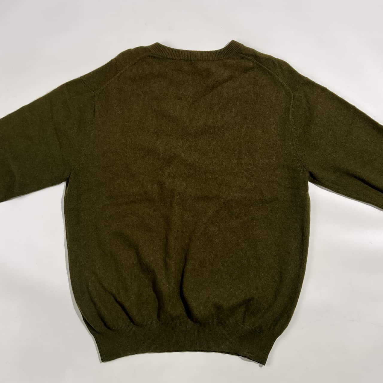 カシミヤ100% David Hicks デービッドヒックス Vネック ニット セーター M /オリーブ系 メンズ