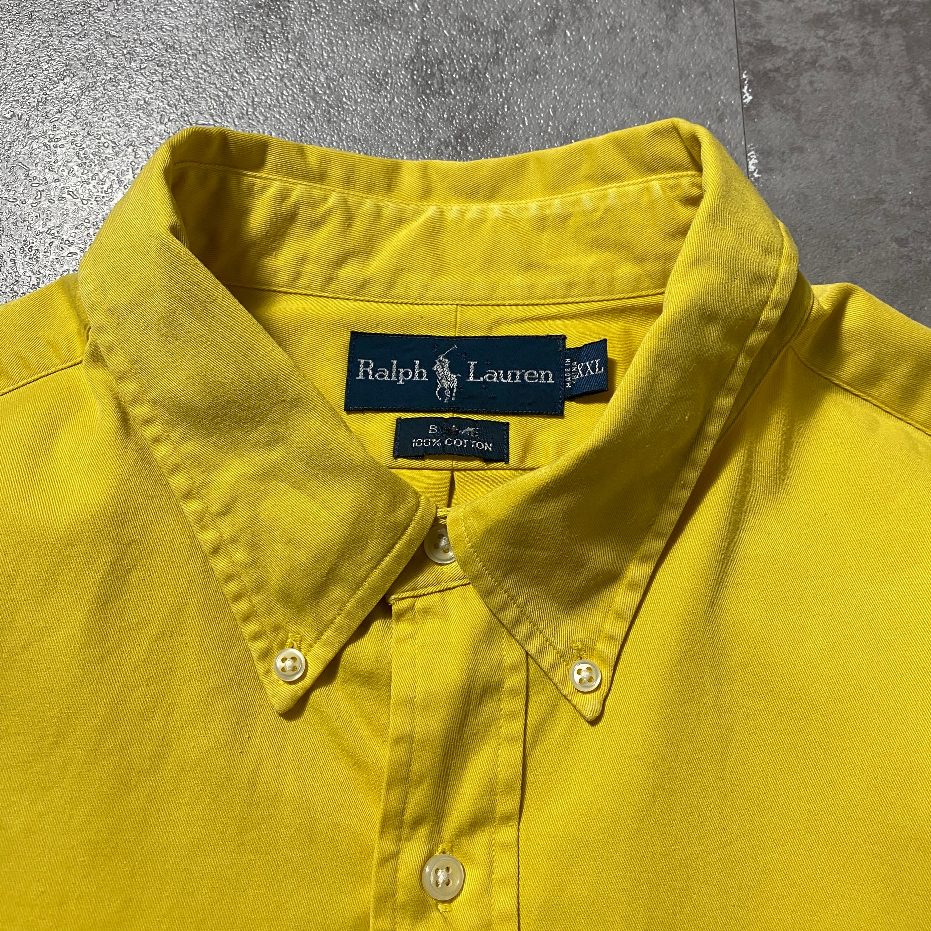 00's Ralph Lauren ラルフローレン 刺繍ワンポイント ポニー イエロー