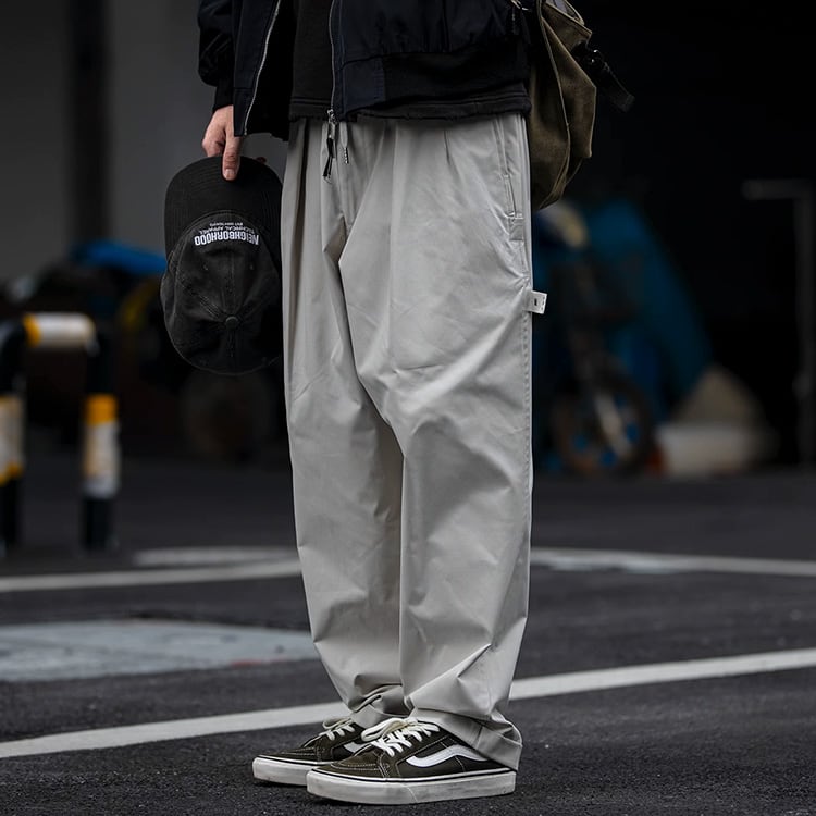 ★DOUBLE PLEATED CURLING TAPERED PANTS　　　A0754