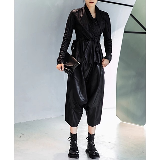 Leather harem pants C0150