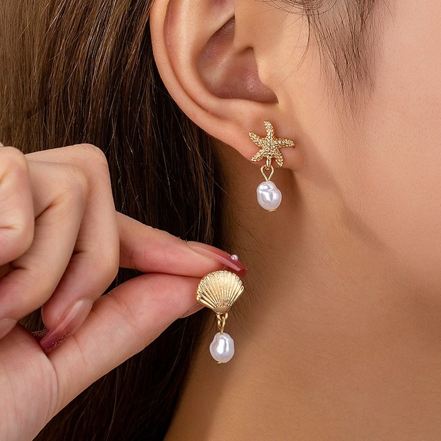 【アクセサリー】アクセサリー レディース おしゃれ ピアス 大人 可愛い 貝 ヒトデ ゴールド シルバー シンプル 結婚式 パーティー 二次会 披露宴 謝恩会 発表会 演奏会 顔合わせ 婚活 お食事会