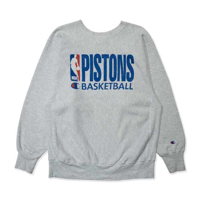 Champion 90s Reverse weave "NBA PISTONS" Sweat Shirt Navy MEXICO made