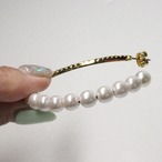 ラインストーンパールフープピアス 韓国デザイン 両耳 GOLD 小さいパール 5センチ おしゃれ オシャレ ループピアス 仕事ピアス パーティーピアス 結婚式ピアス きれいめピアス bittersweet