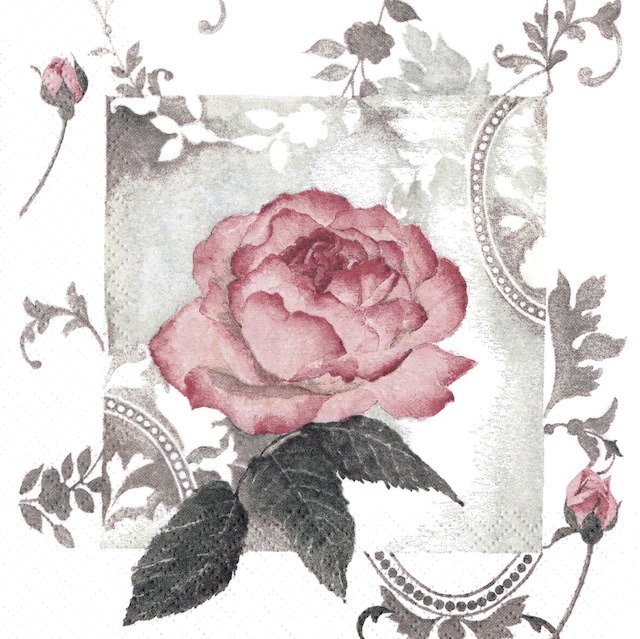 【ti-flair】バラ売り2枚 ランチサイズ ペーパーナプキン Enchanting Rose Vintage ローズ