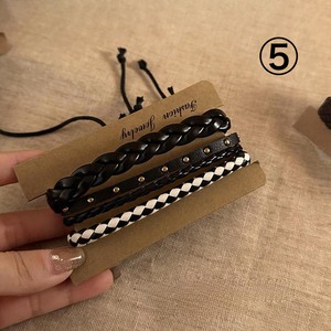 ハンドメイド おしゃれ カラフル 革質 天然石 レトロ レディース 手作り ブレスレット