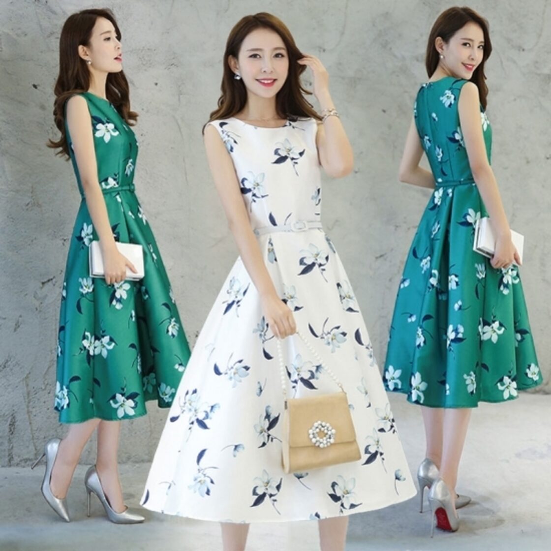 ☆sakayori☆ネイビー花柄レース☆ドレスワンピース☆美ライン美品 