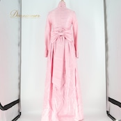 パーティドレス ワンピース ドレス ピンク系 ピンク 柄 模様 発表会 演奏会 ダンス 舞台 衣裳 リボン 露出なし フォーマル 女性用 おしゃれ パーティー用