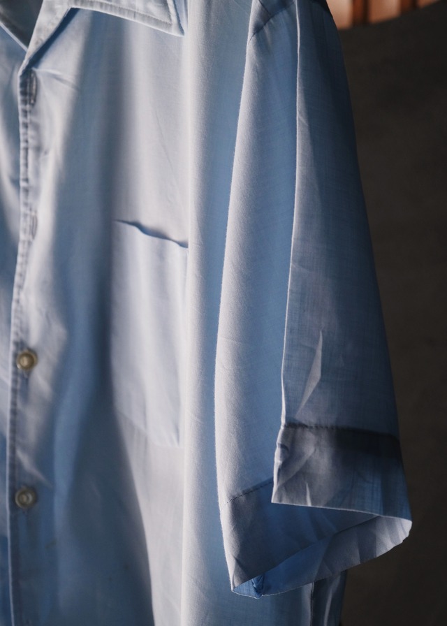 60's- open shark collar S/S shirt