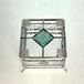 レトロジュエリーBOX  エメラルドグリーン x レインウォーター柄ガラス