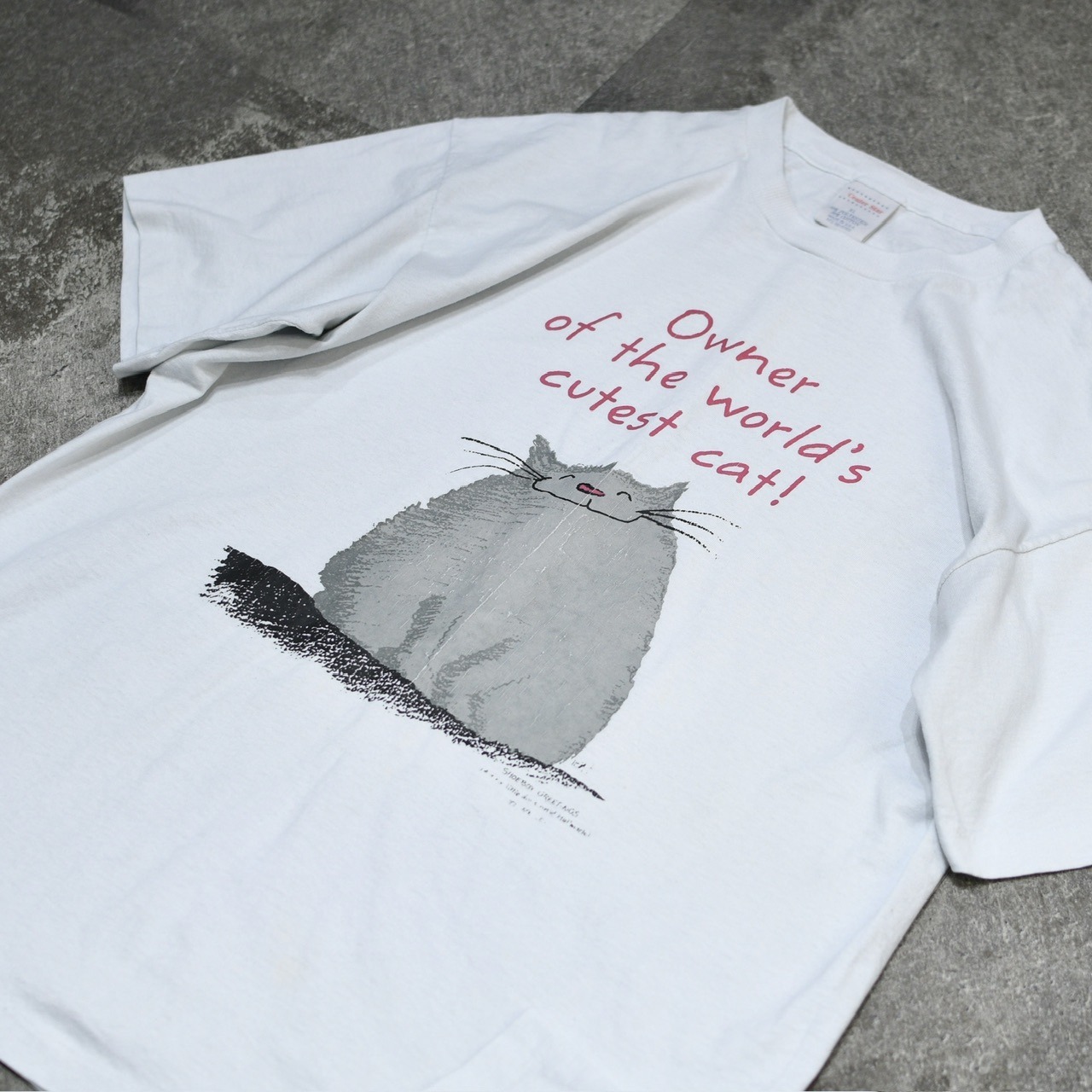 90's happy cat print tee