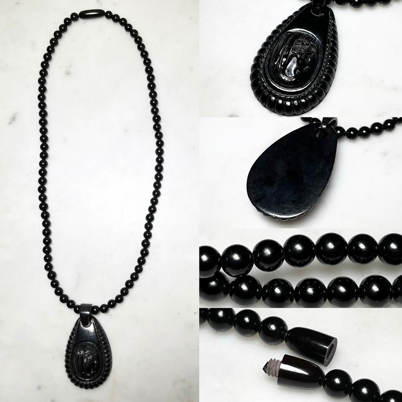 jet necklace " cameo "