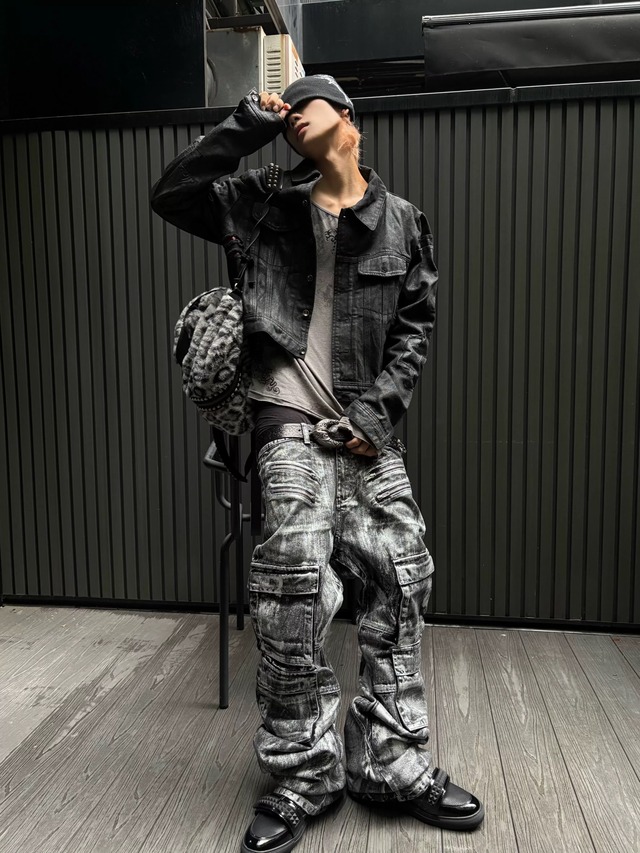 【SEXXDEVIL】Double Waist Five Stripe Distressed Sweatpants