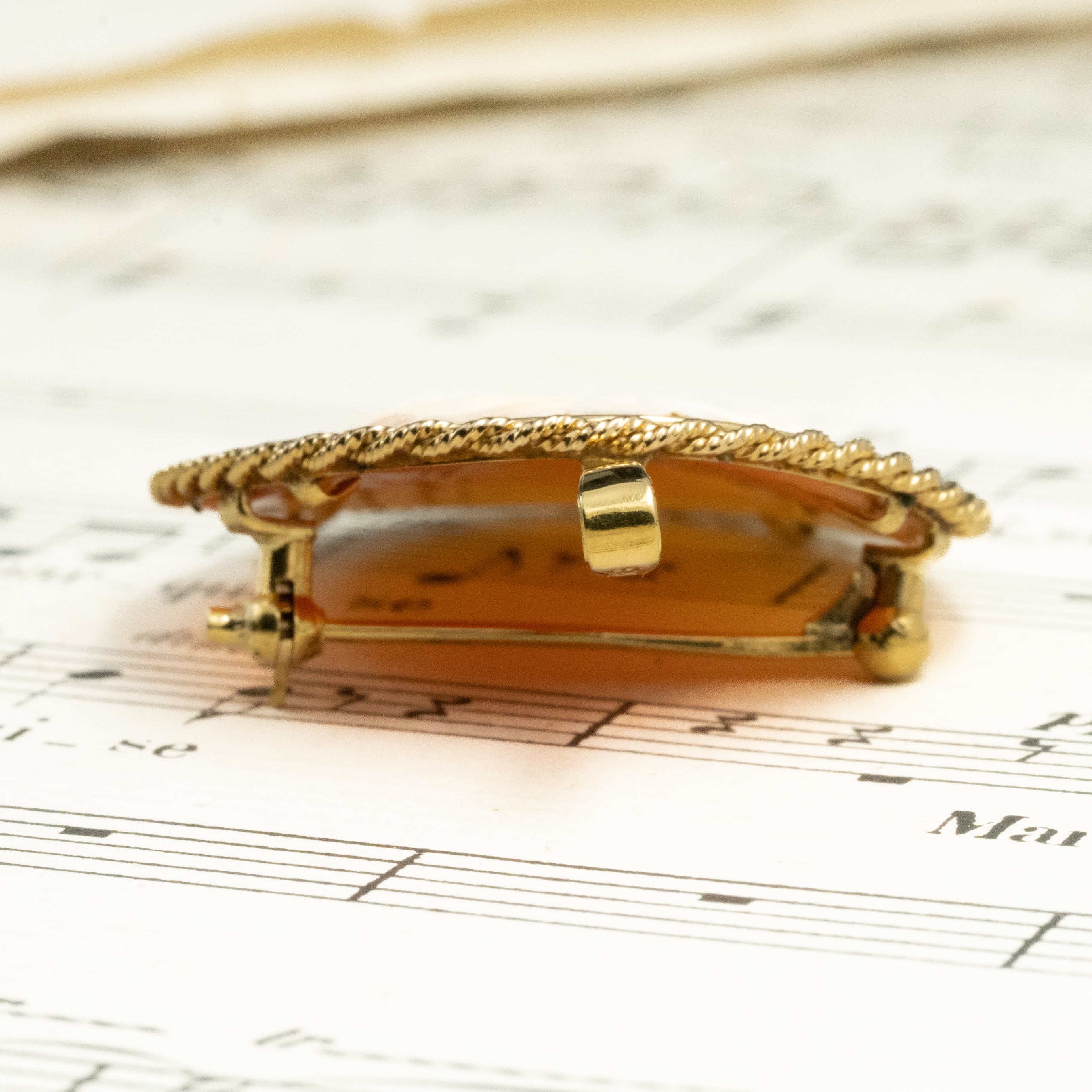 ヴィンテージ ジュエリー K18 カメオ ゴールド レトロ 2way ブローチ