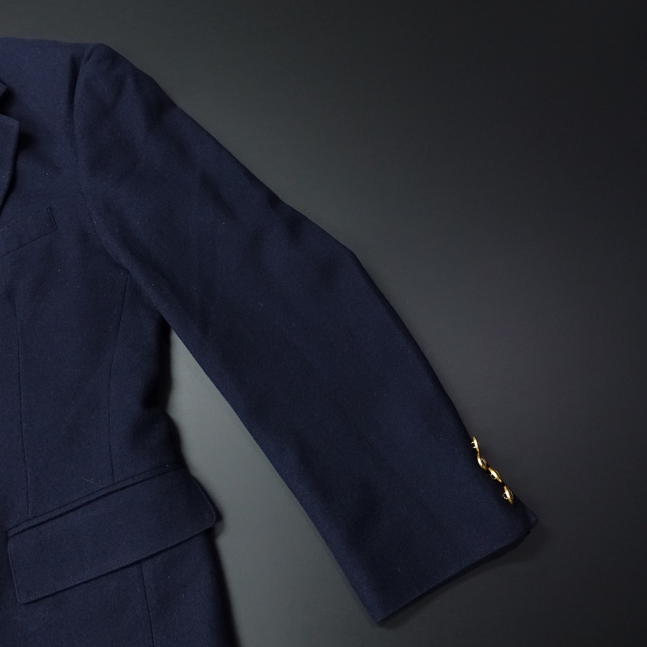 80s～ Vintage Ralph Lauren ラルフローレン テーラードジャケット 紺 