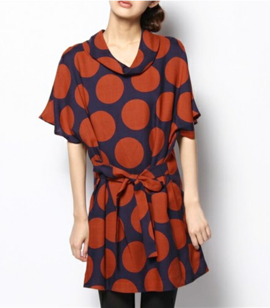 marimekko fabric for Product Polkka 50cm マリメッコ プロダクト用 ウール生地 ポルッカ　オレンジ