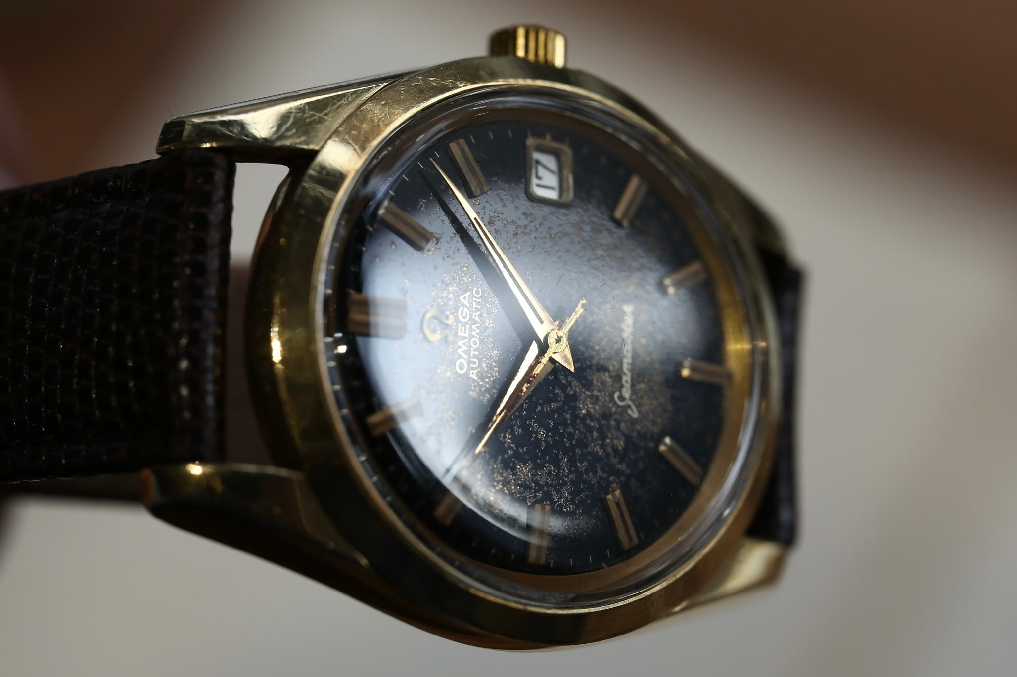 【OMEGA】 1960’s オメガ シーマスター デイト ” Star dust ” ブラックミラーダイヤル 自動巻き / Vintagewatch / Seamaster/ Cal.562