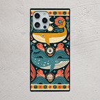 受注生産 iPhoneケース 楽器と波のサイケ民芸柄｜音楽モチーフ PSYF061C