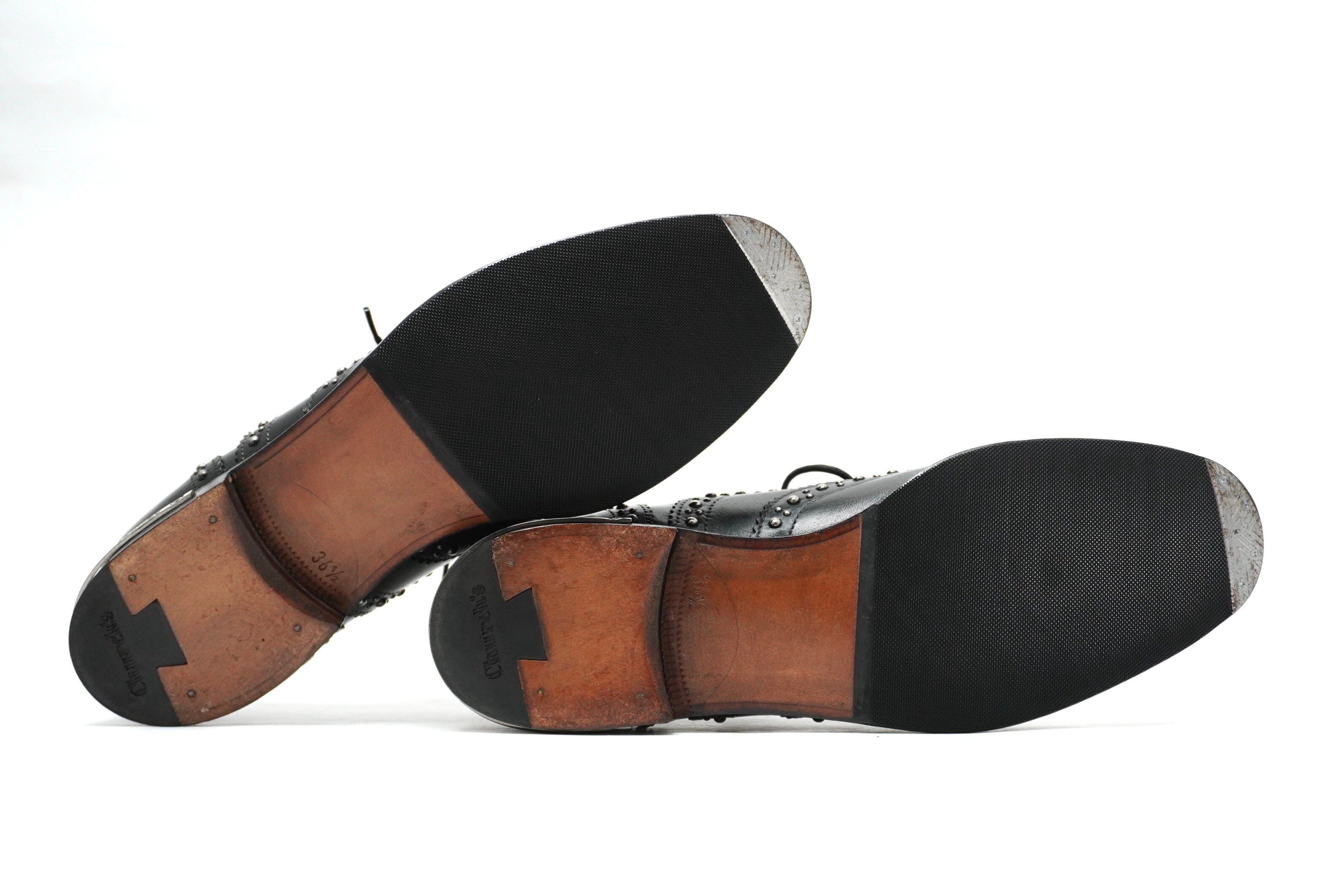 CHURCH'S】Burwood Met Studs F-Brogue BLK Size 36 1/2 (Second Hand