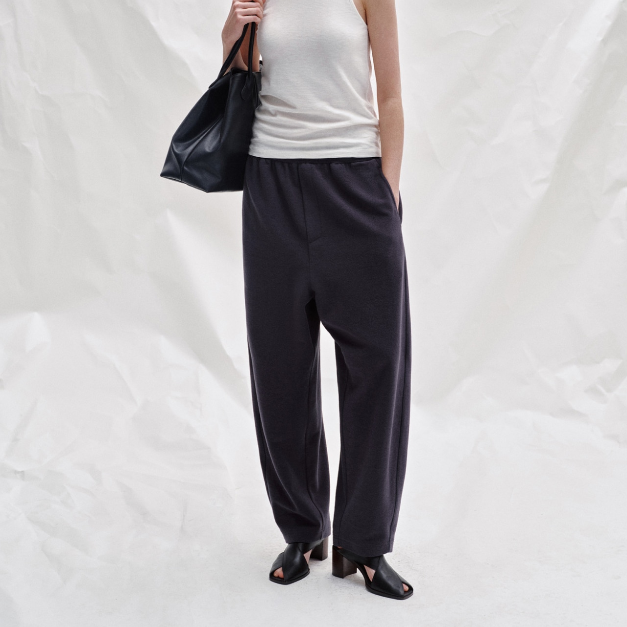 Wide Straight sweat Pants T0740