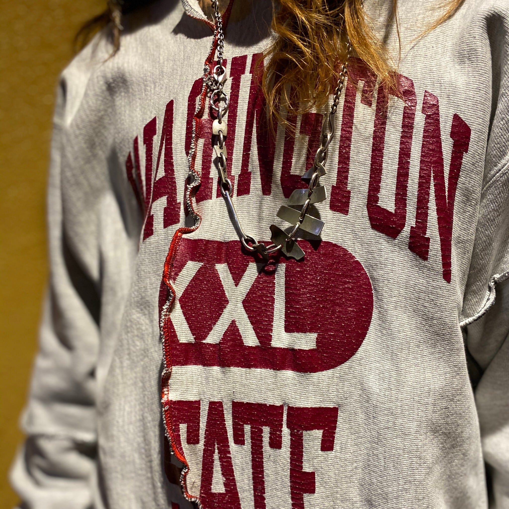 original"Slit college sweat shirt" リメイク カスタム 解体再構築