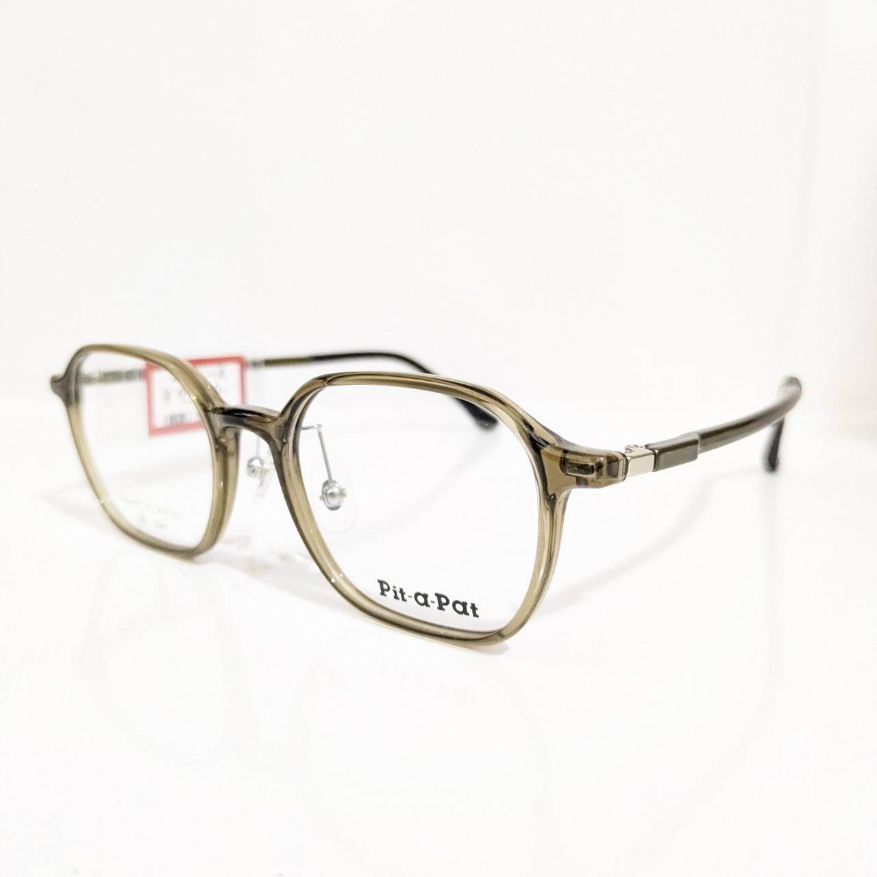【Pit-a-Pat】スクエアセルフレーム クリアブラウン