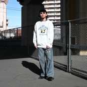 BOWWOW(バウワウ) AIRBORNE加工スウェット、40〜50年代ワークパンツコーディネート