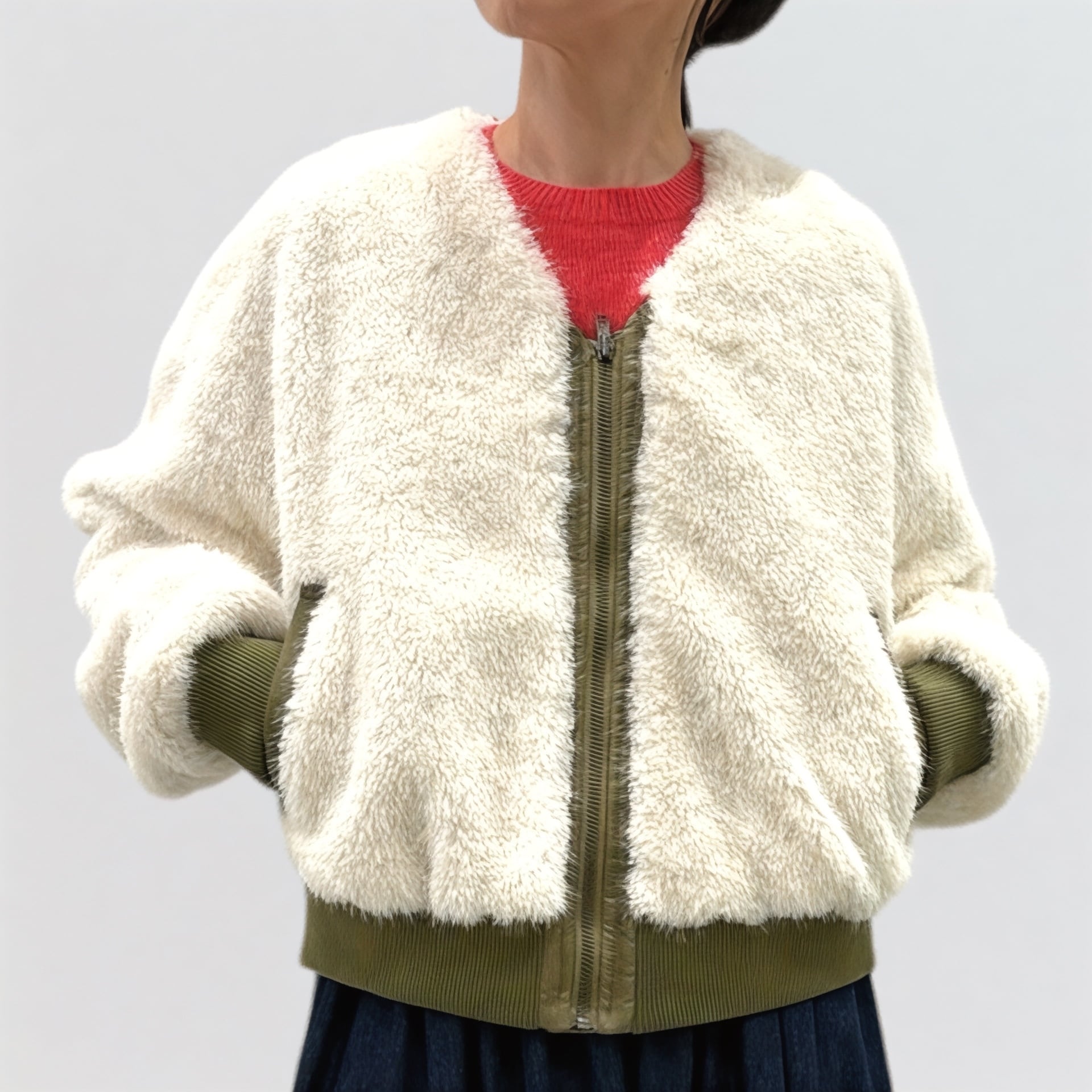 PASSIONE ボンディングzipポンチョ風コート | CoCo Cuore