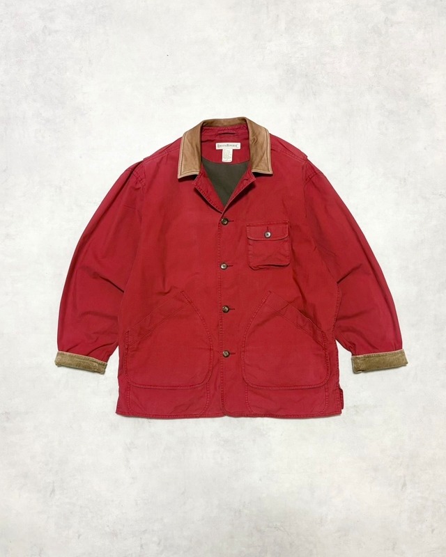 【VINTAGE】1990’s “BANANA REPUBLIC” Leather Collar Hunting Jacket MADE IN HONG KONG