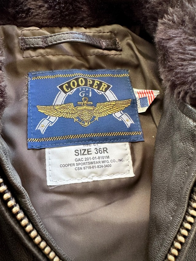 00s〜 USA製 “ COOPER SPORTS WEAR ” / TYPE G1 FLIGHT JACKET GOATSKIN