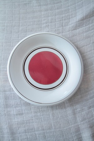 Richard Ginori Mondovì Red Circle Plate / Italy 1960s big