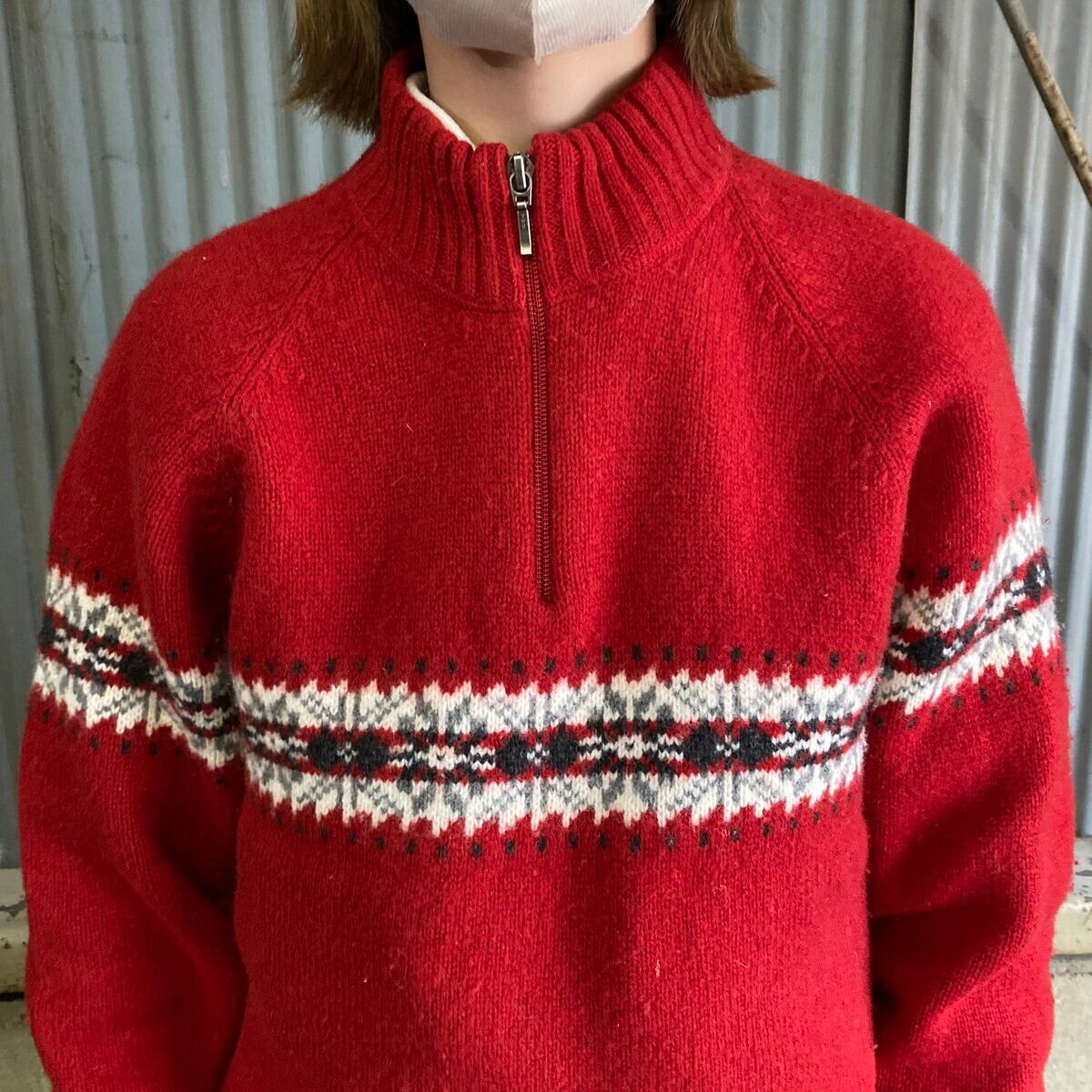 古着 wool rich ニット ヴィンテージ ボーダー セーター ノルディック